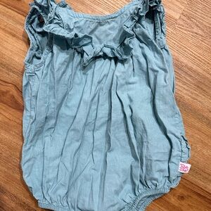 GUC Blue Ruffle Butts romper